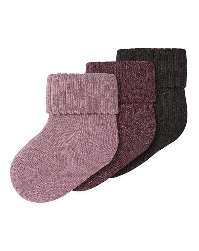 Name it - NBFNobba 3 Pack Glitter Strømper - Lilas